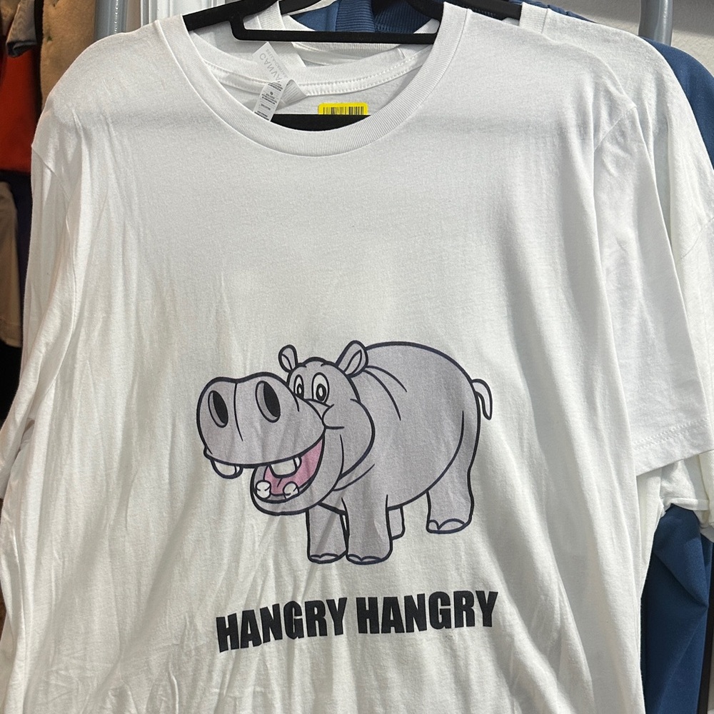 Bella Canvas White Hippo Graphic Tee